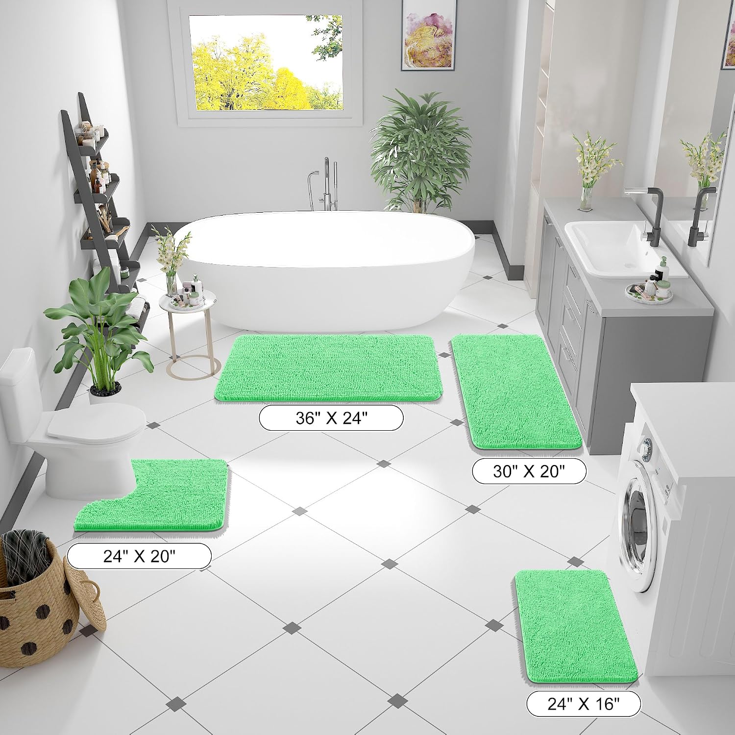 OLANLY Bathroom Rugs 30x20, Extra Soft Absorbent Chenille Bath Rugs