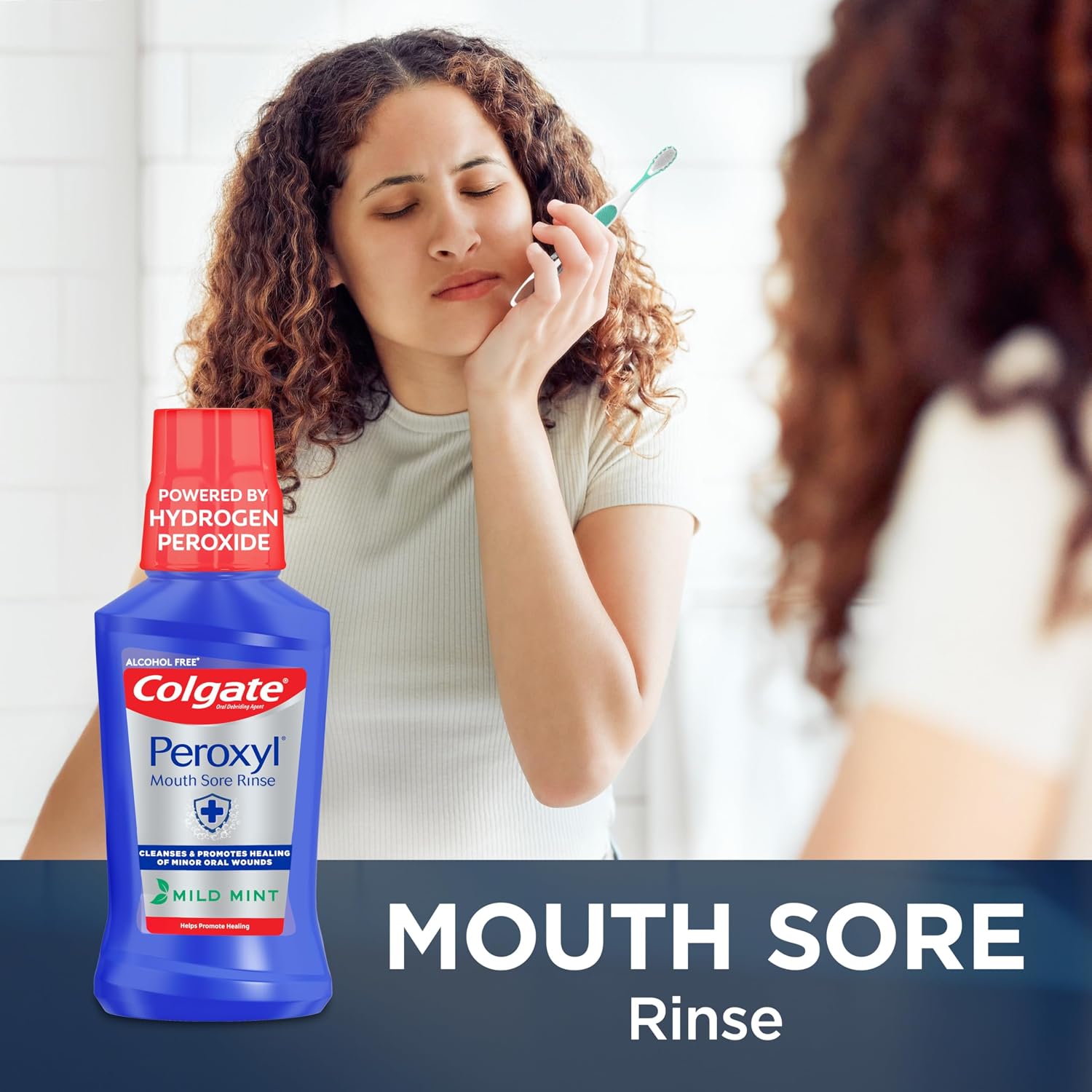Colgate Peroxyl Antiseptic Mouth Sore Rinse, Alcohol Free, Mint, 16.9 fl oz