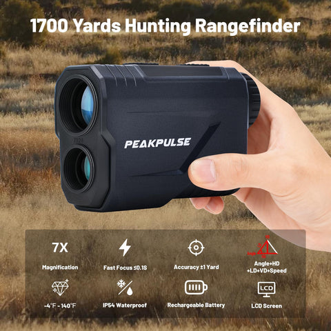 Hunting Range Finder 1700Yds Speed Scan Angle Compensation 7X Zoom IP54