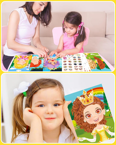 24 Pcs Make Your Own Princess Sticker, Party Favors Face Stickers for Kids