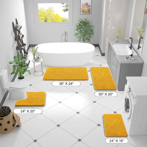 OLANLY Small Bathroom Rugs 24x16, Extra Soft Absorbent Chenille Bath Rugs