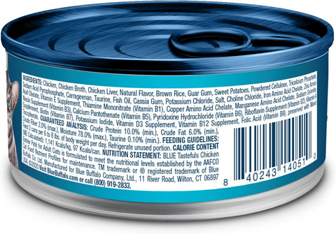 Blue Buffalo Tastefuls Chicken Paté Wet Cat Food for Adult Cats, Real Chicken First, Made with Natural Ingredients Enhanced with Vitamins, Minerals & Other Nutrients, 3-Ounce