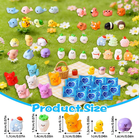Mini Glow In The Dark Animal Resin Models, Resin Animals Mystery Bags, Individually Wrapped Blind Bags Tiny Animal Figurines, Collectible Mini Animals For Fairy Garden, DIY Crafts (100, B-Animal)