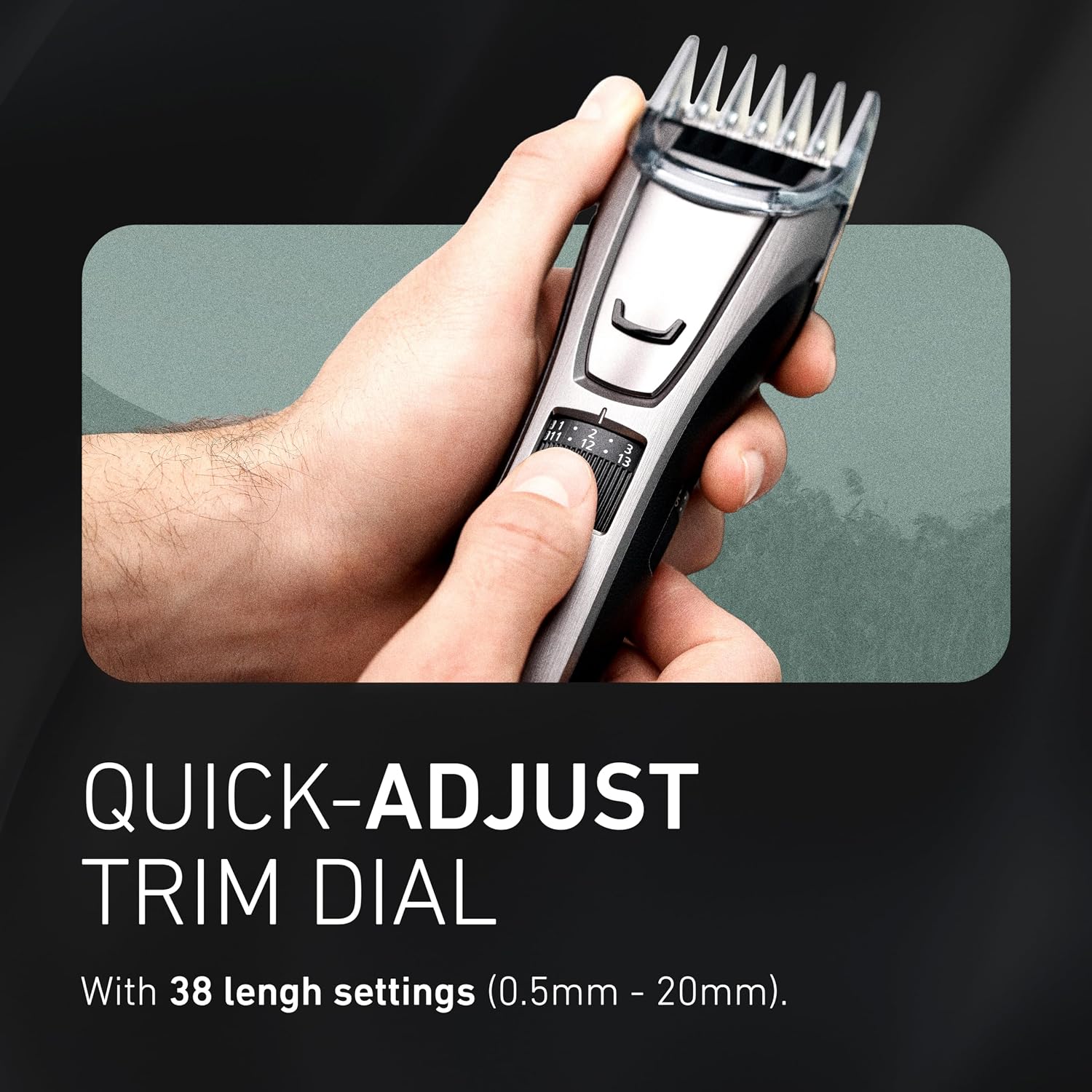 Panasonic Multi-Groomer Electric Beard Trimmer for Men, Men’s Trimmer for Beard, Hair and Body, 39 Trim Length Settings with 3 Attachments, Corded/Cordless Operation – ER-GB80-S (Silver)