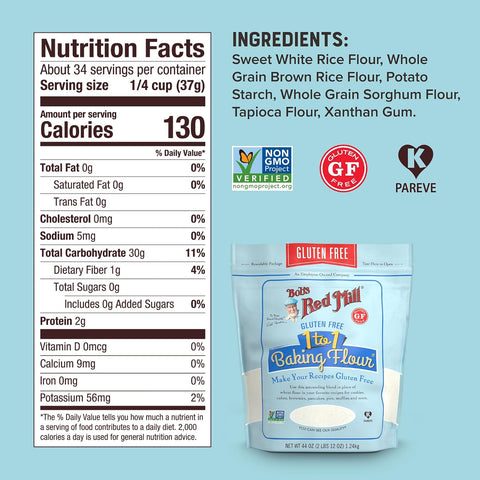 Bob's Red Mill Gluten Free 1-to-1 Baking Flour, 25 Pound
