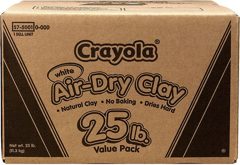 Crayola Air Dry Clay for Kids - White, 25lbs, Teacher Wishlist Supplies, Classroom Must Haves, Bulk Modeling Clay for Kids, No Bake, Sculpting & Molding Material