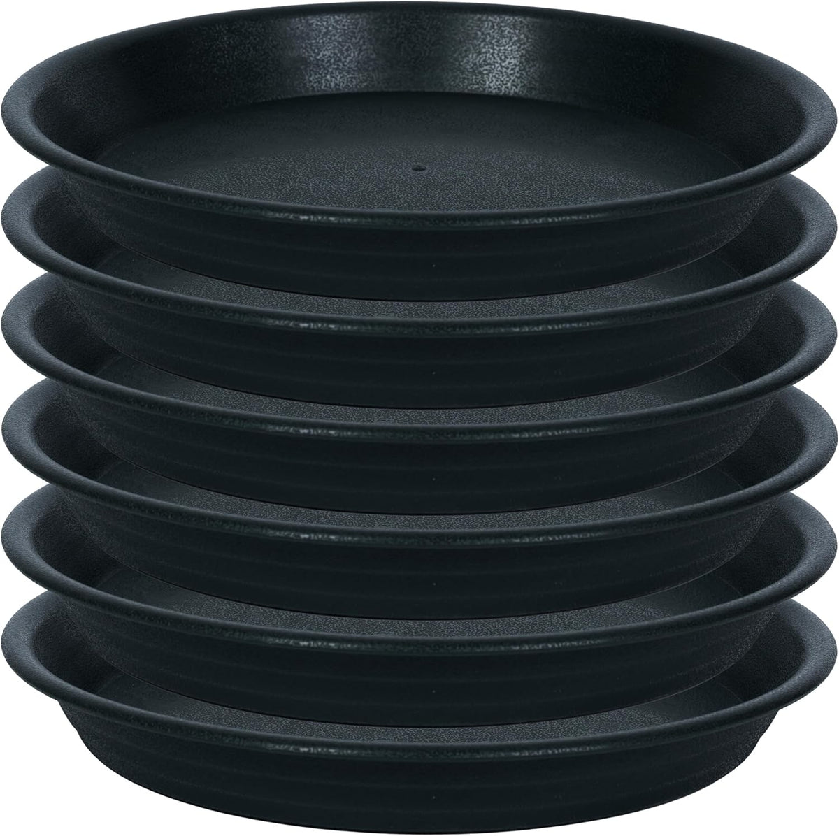 Plant Saucer Pot Tray 4 inch, 6 Packs Plastic Flower Planter Saucers and Drip Trays for Indoors Outdoors, Heavy Durable Plant Plate Water Catcher (Black)
