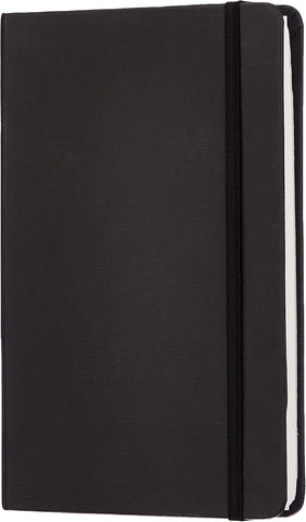 Amazon Basics Classic Blank Notebook, Hardcover, 240 Pages, 5" x 8.25", Black