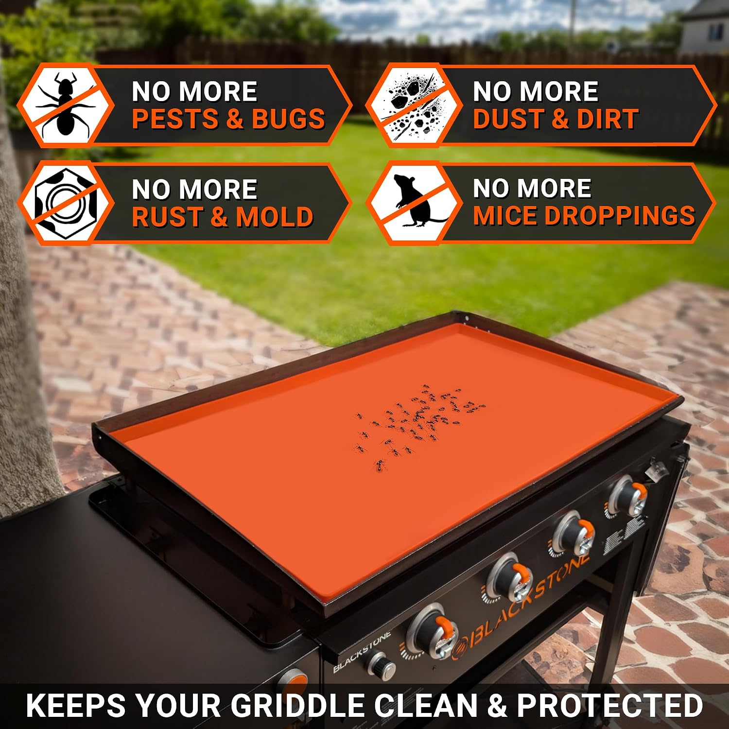 36" Premium Silicone Griddle Mat for Blackstone 36 Inch Grill, Heavy Duty Food Grade Silicone Griddle Cover, Keep Your Grill Clean and Rust-Free All Year Long