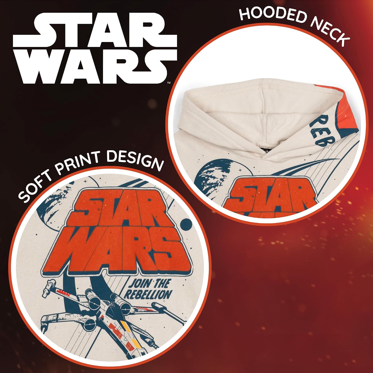 STAR WARS Fleece Pullover Hoodie Little Kid to Big Kid Sizes (4-18-20)
