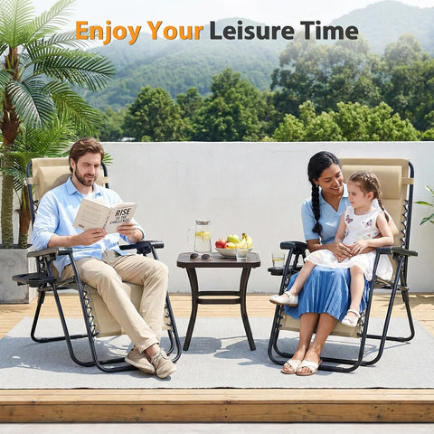 NEWBULIG Zero Gravity Chairs Set of 4, Folding Lounge Recliner Chair