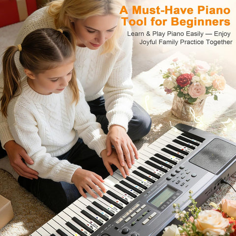 Piano Keyboard Stickers, Removable Piano Keyboard Note Labels for 88-Key