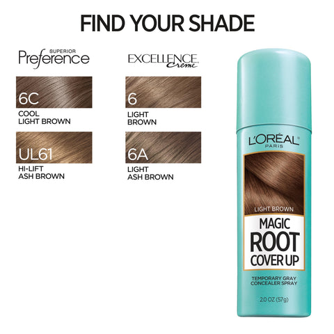 L'Oreal Paris Hair Color Root Cover Up Temporary Gray Concealer Spray Light Brown (Pack of 2) (Packaging May Vary)