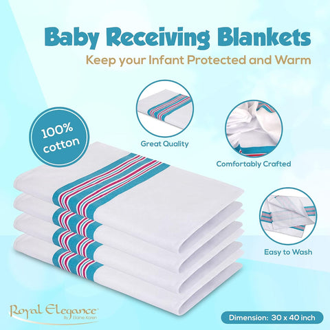 100% Cotton Unisex Hospital Receiving Blankets Flannel - 1 Pack