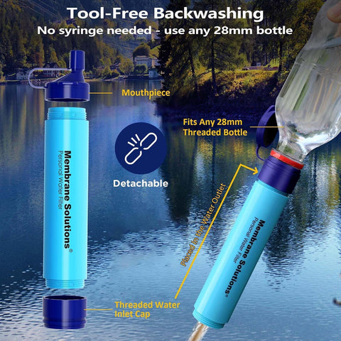 Membrane Solutions Personal Water Filter Straw S1