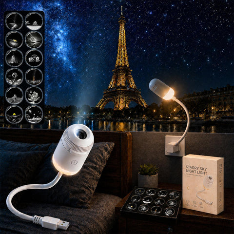 Galaxy Star Night Light Projector, 2-in-1 Portable with 12 Projection Films, 360° Adjustable Control Eye‑Caring LED Night Light for Kids Adults Bedroom Home Ceiling Car Decor Gift