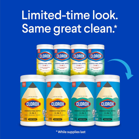 Clorox Disinfecting Wipes Back to School Variety Pack, 75 Count Each, Pack of 4 (Package May Vary)