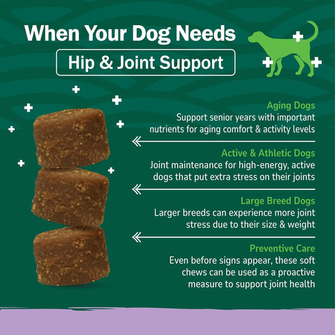 PetNC Natural Care Hip and Joint Soft Chews for Dogs, 90 Count - 27591