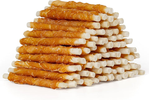MON2SUN Dog Treats, 5 Inch Chicken Wrapped Rawhide Sticks, 31.75 oz