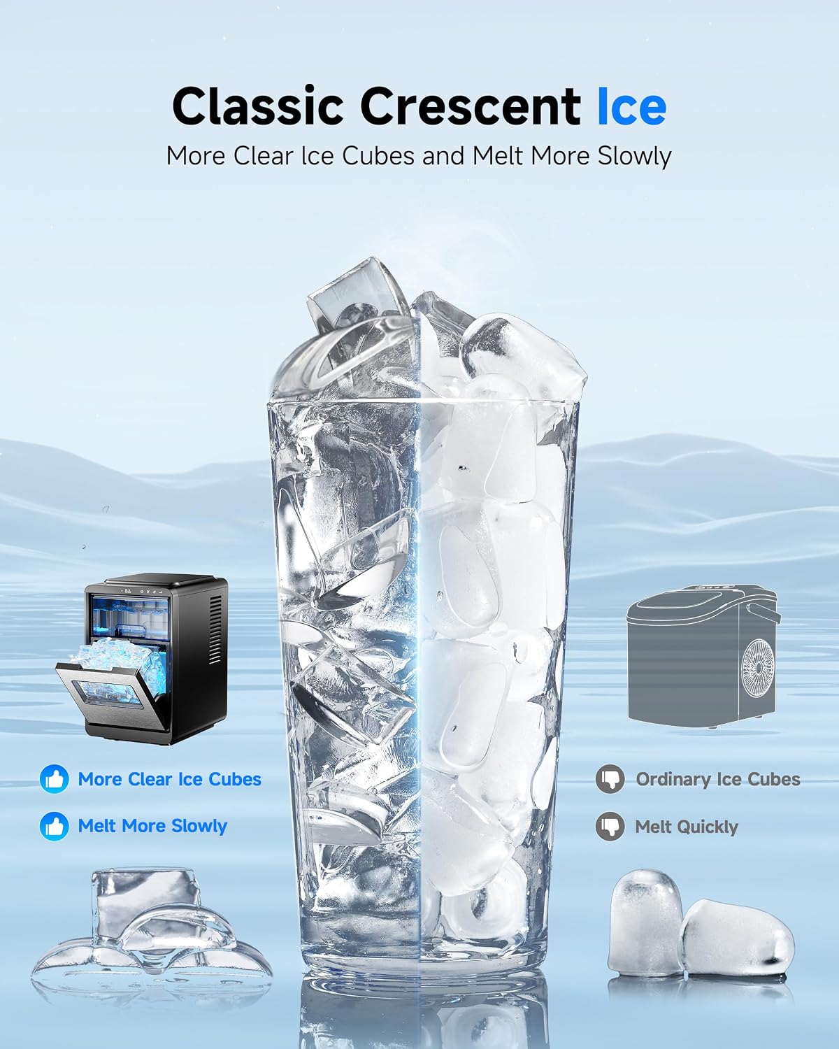 Countertop Ice Maker with Self-Cleaning, Ice Maker for Home Bar