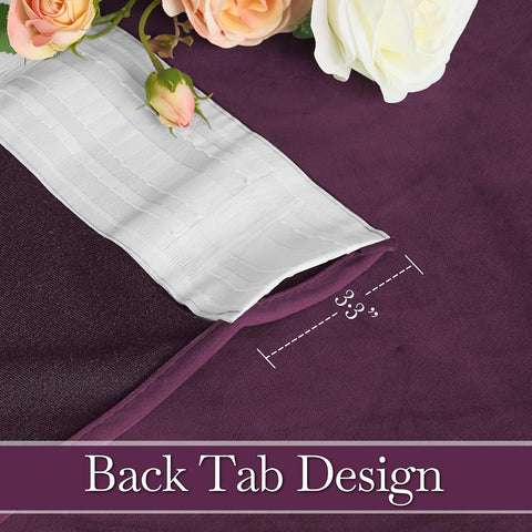RYB HOME Purple Velvet Blackout Curtains 90 inches for Bedroom Living Room