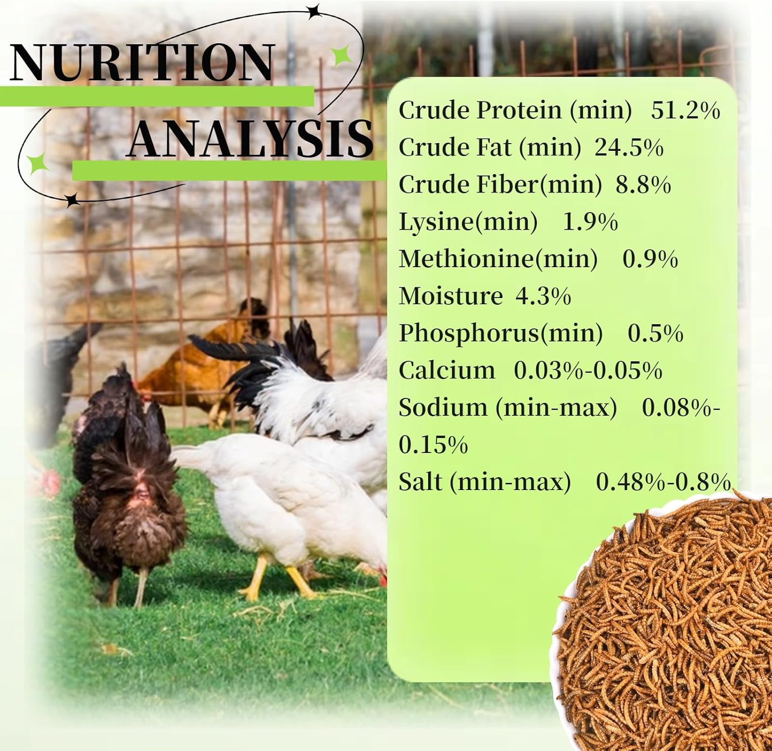 SANSECT 20LB Dried Mealworms for Chickens, Ducks, Wild Birds, Reptile Food