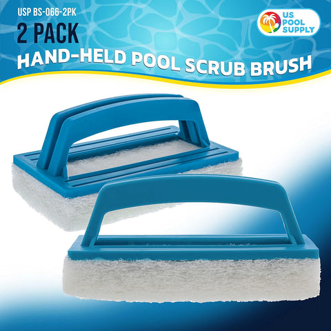 U.S. Pool Supply Hand-Held Pool Scrub Brush Pad 2 Pack, Scrubbing Scouring