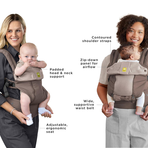 LÍLLÉbaby Complete All Seasons Ergonomic 6-in-1 Baby Carrier Infant to Toddler with Lumbar Support (7-45 Pounds), 360 Degree Baby Wearing & Multi-Position, Inward & Outward Facing (Bark)