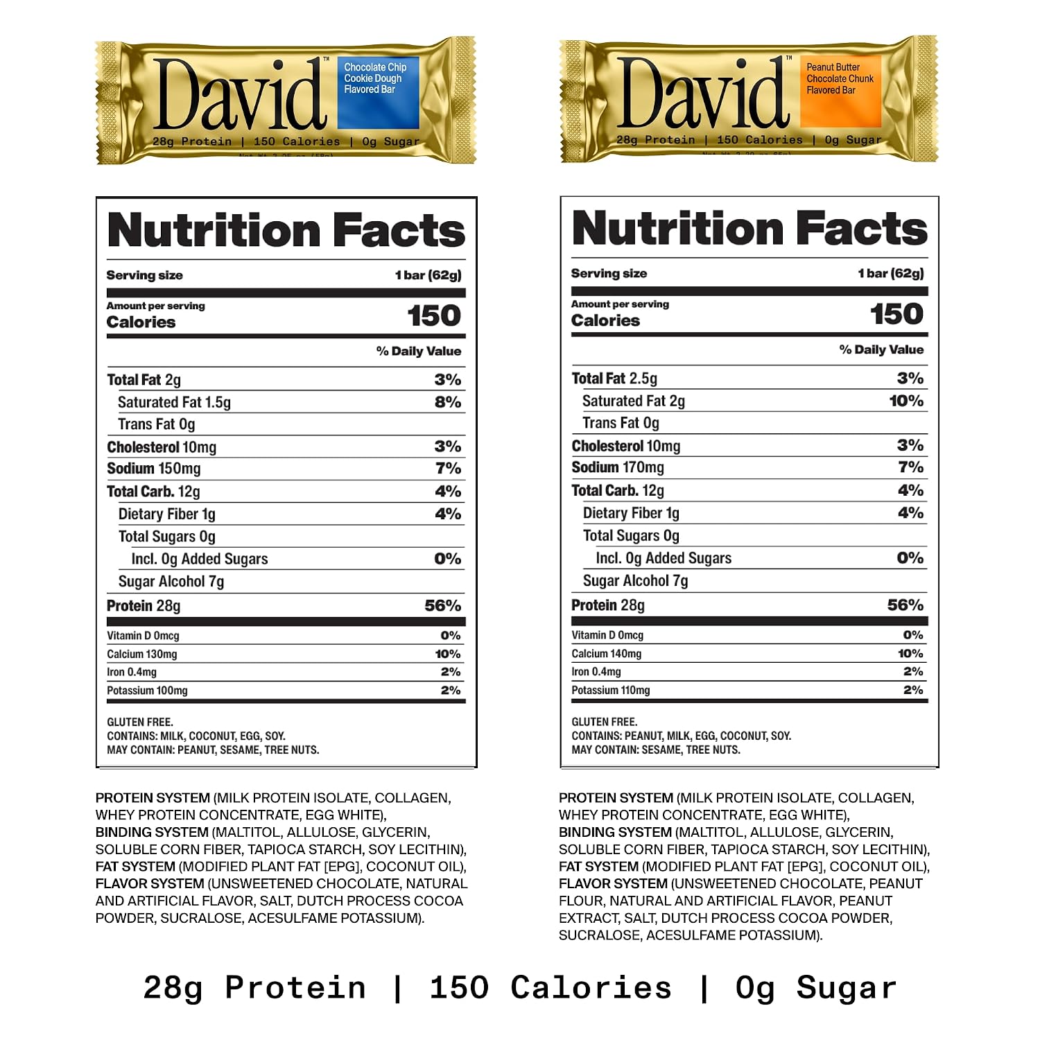 David Chocolate Chip Cookie Dough & Peanut Butter Chocolate Chunk, 24 Pack