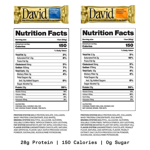 David Chocolate Chip Cookie Dough & Peanut Butter Chocolate Chunk, 24 Pack