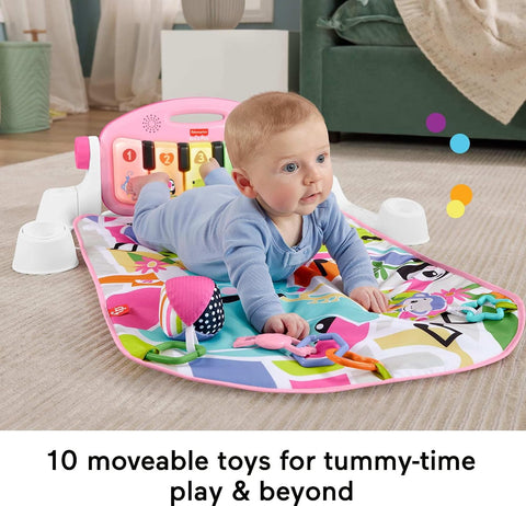 Fisher-Price Glow and Grow Kick & Play Piano Gym, Pink