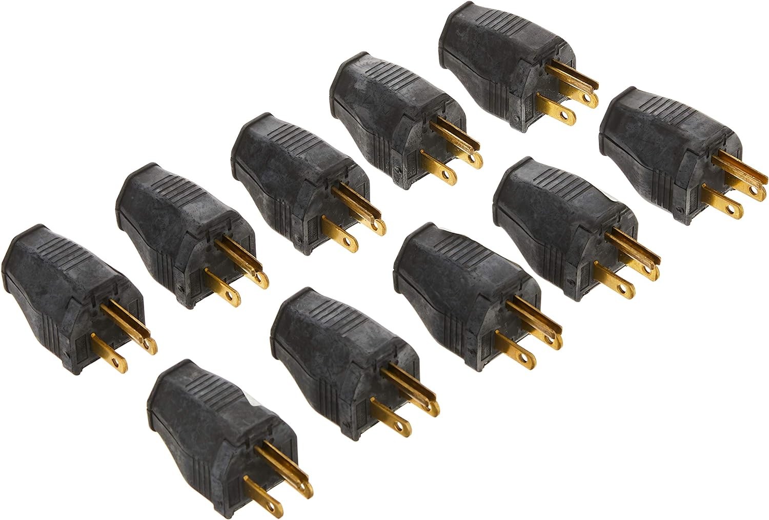 Leviton 2-Pole, 3 Wire Grounding Plug, 3W101-E, Black
