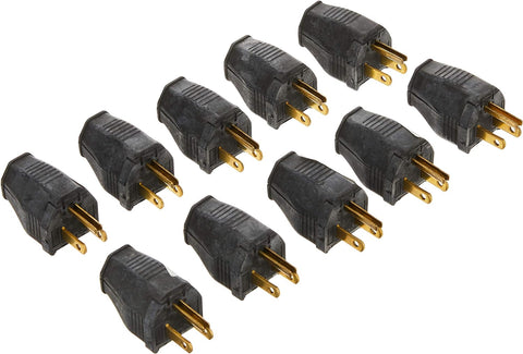 Leviton 2-Pole, 3 Wire Grounding Plug, 3W101-E, Black