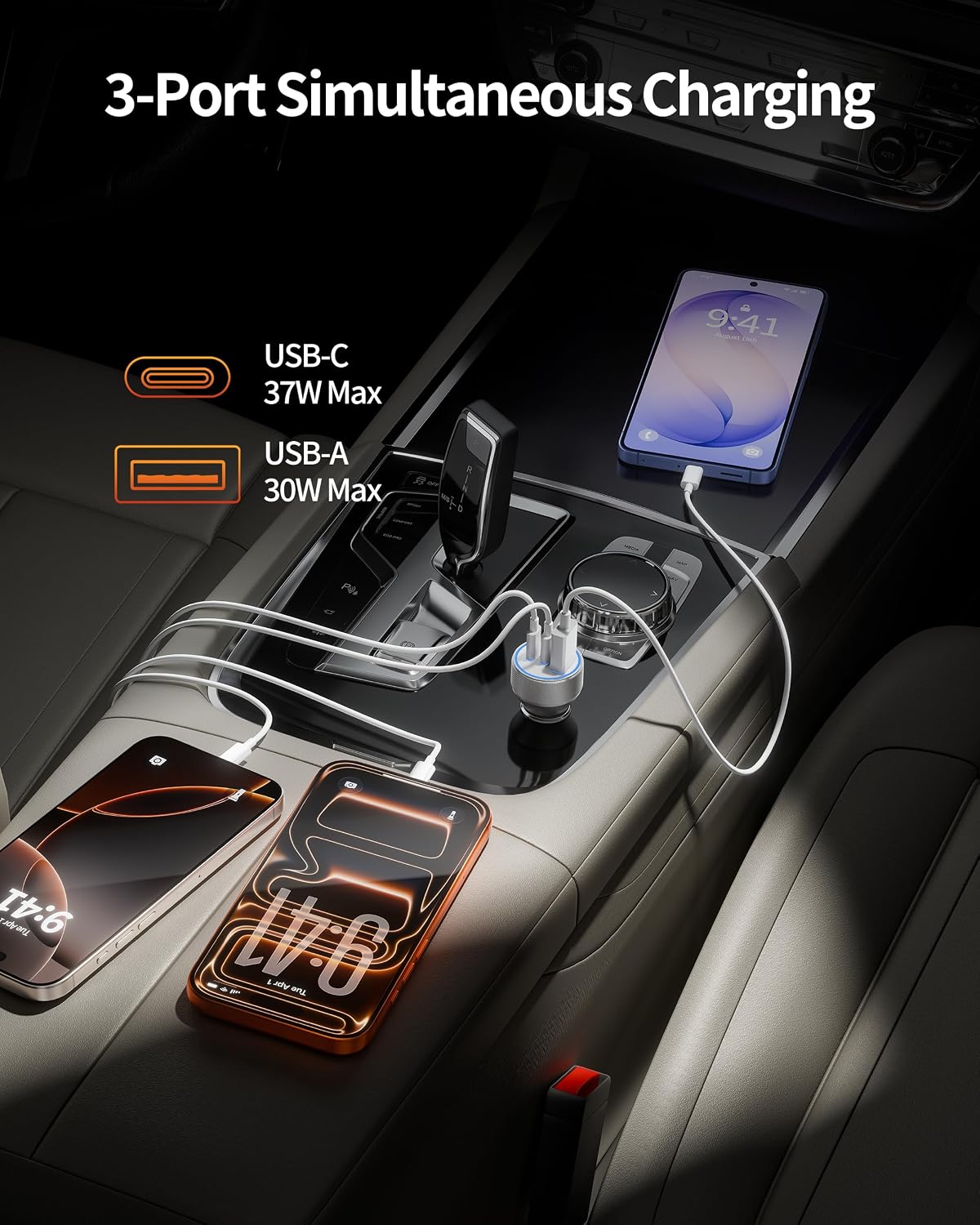 WODENTA for iPhone 17/16/15 Pro Max Car Charger, 67W Fast USB C Car Charger