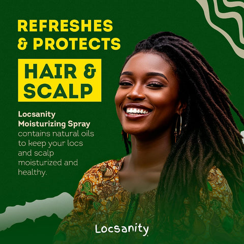 Loc Spray - Locsanity Daily Moisturizing Rosewater & Peppermint Spray for Locs, Dreadlocks - Lightweight Frizz Control Hair & Scalp Moisturizer - Natural Loc Care (12 fl oz)