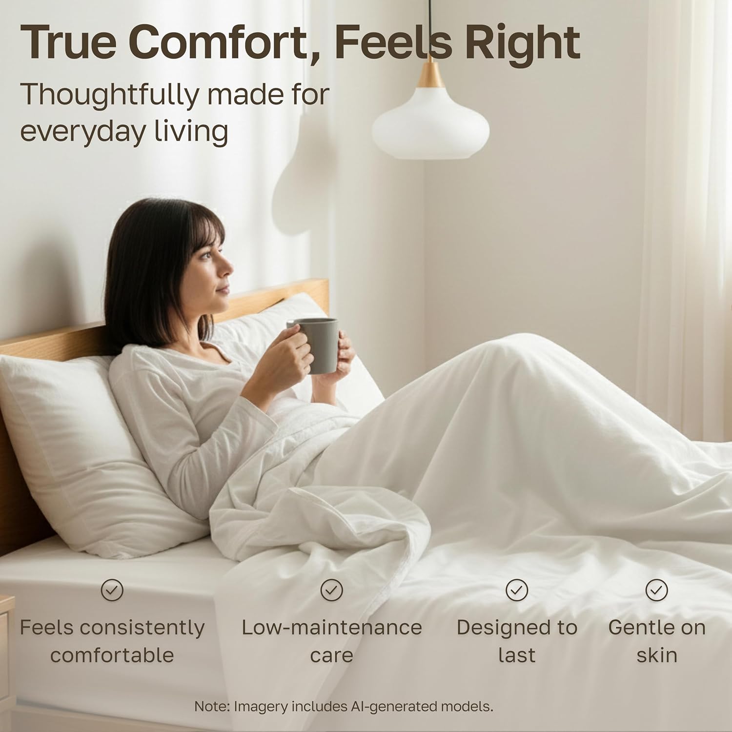California Design Den Soft 100% Cotton Sateen Queen Bed Sheets Set, White