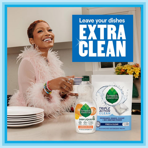 Seventh Generation Free & Clear Dish Soap, 19 oz, Pack of 6