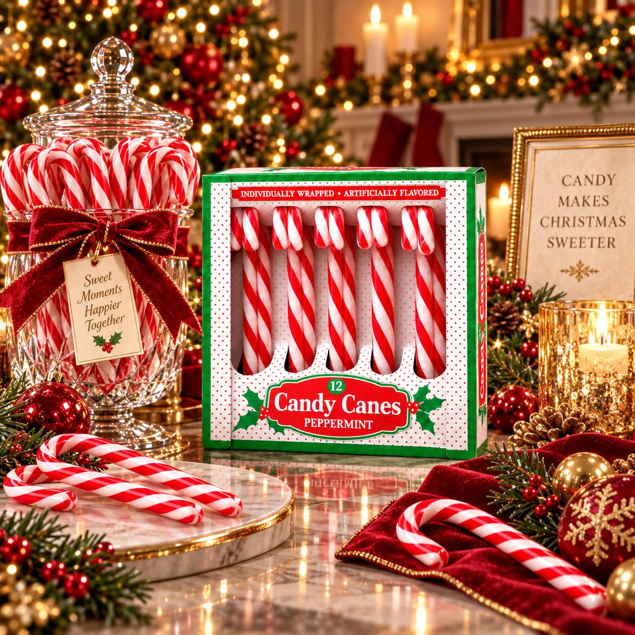 Candy Cane Peppermint Classic Red & White Individually Wrapped 72 Count