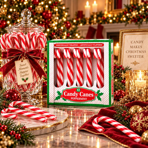 Candy Cane Peppermint Classic Red & White Individually Wrapped 72 Count