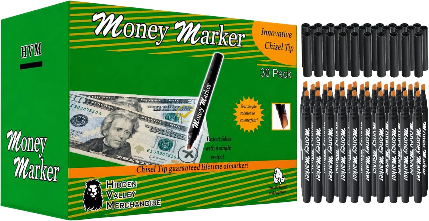 Counterfeit Money Detector Pen (30 Counterfeit Pens) | Detect Fake Bills