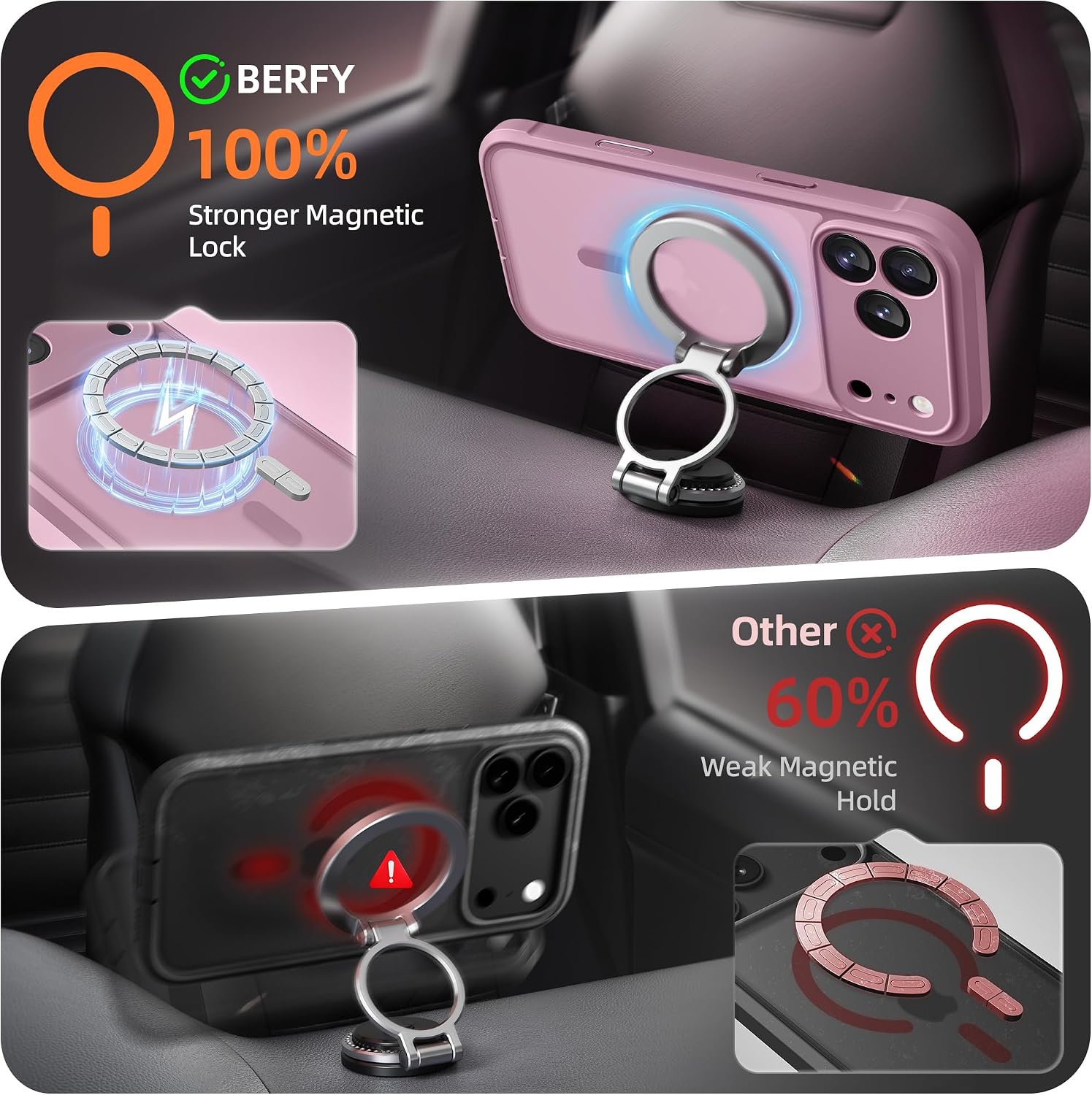 BERFY for iPhone 17 Pro Case, Compatible with MagSafe, Mauve