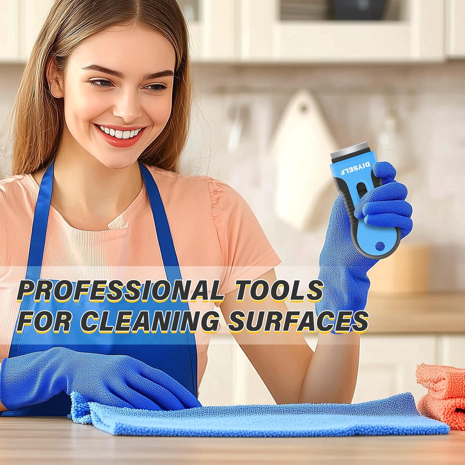 DIYSELF 2 Pack Glass Scraper, Razor Blade Scraper Tool with 10 Spare Blades