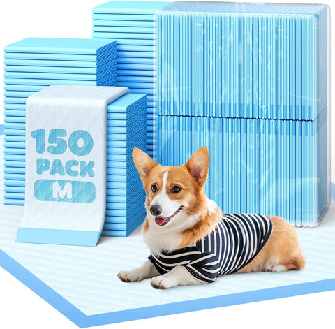 Powools Puppy Pads for Dogs, 22 x 22 in, 6-Layer, Leak-Proof, 150-Pack