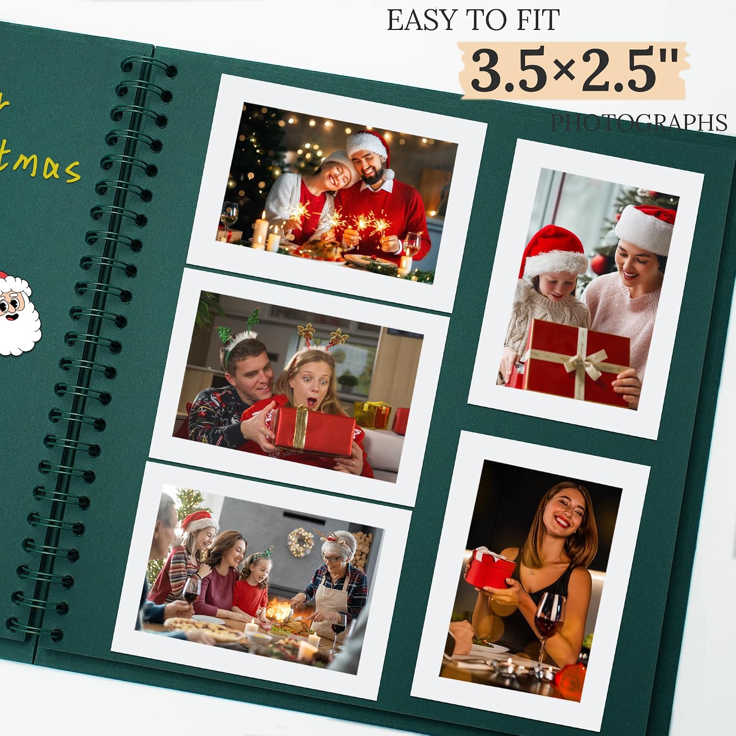Scrapbook Photo Album 8"x8" 20 Sheets 40 Pages Hardcover Kraft Paper Green