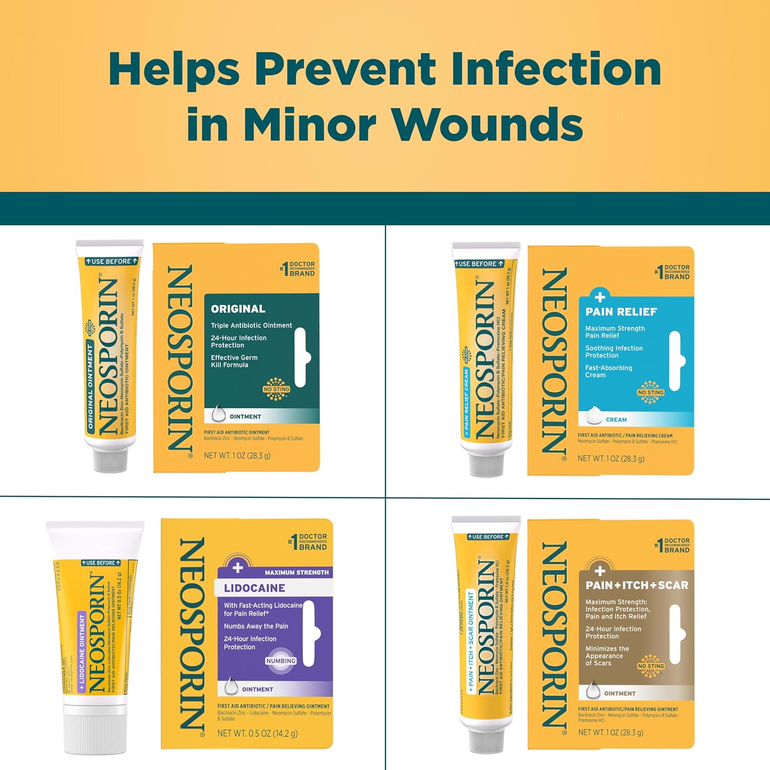 Neosporin + Pain Relief Dual Action First Aid Antibiotic Cream, 1 oz