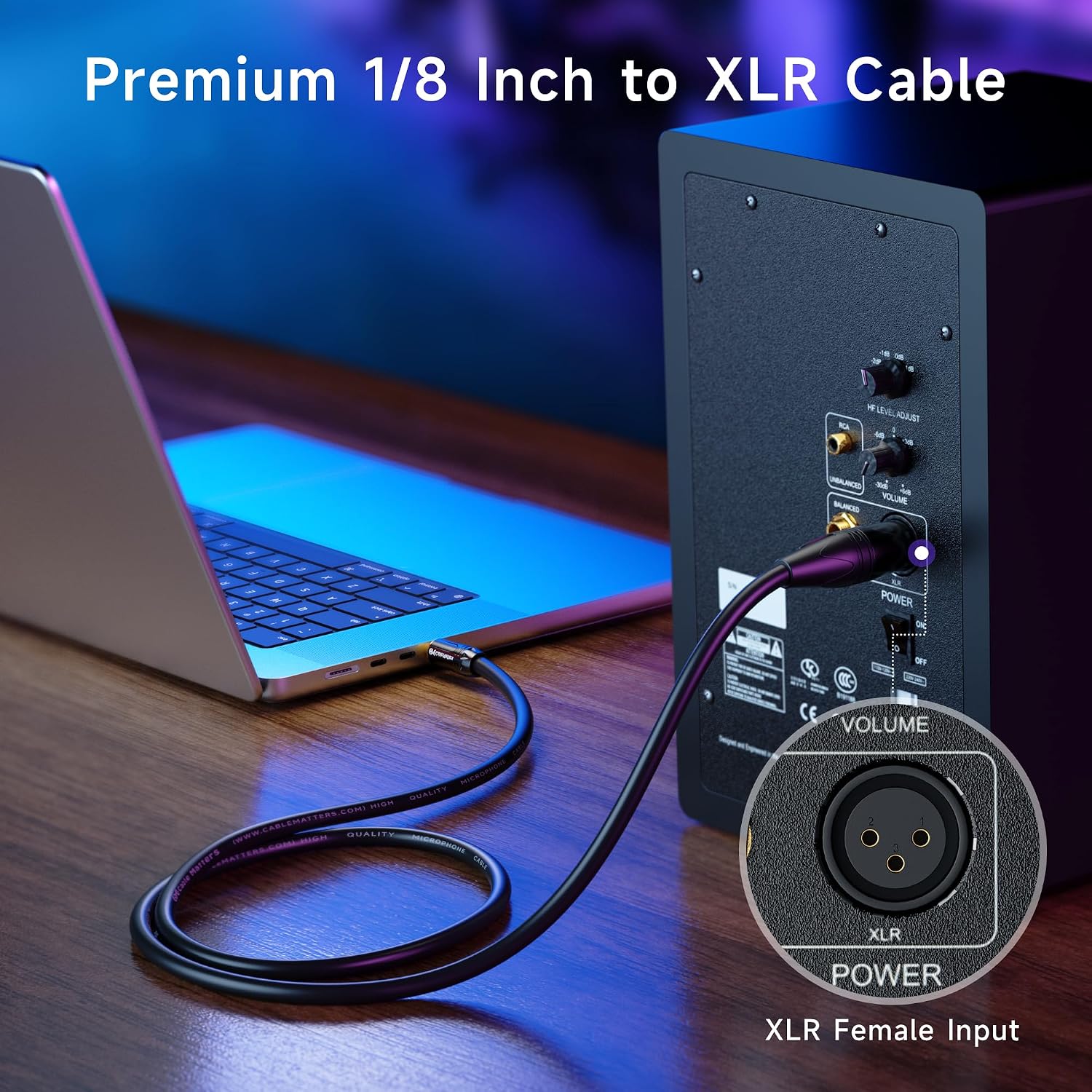 Cable Matters 3.5mm to XLR Cable, Male to Male, 15ft