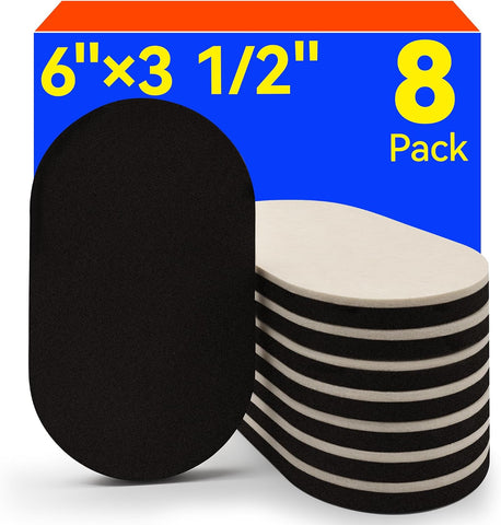 Furniture Sliders for Hardwood Floors, Save 80% Effort Safely and Easily, The Glide Tool Set for Heavy Furniture and Appliances, Reusable Floor Protectors and Moving Pads (8 Pack 6" × 3.5" Slider)
