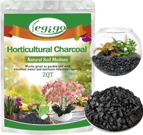 Legigo 2 QT Horticultural Charcoal- Natural Biochar Soil Amendment