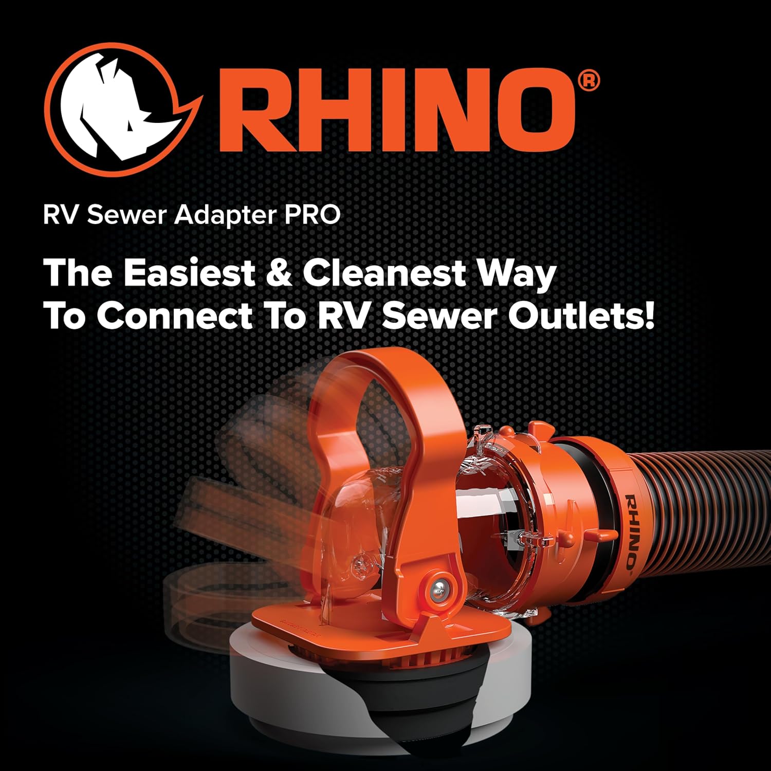 Camco Rhino RV Sewer Adapter PRO - Sewer Hose Elbow w/Drain Lock Adapter