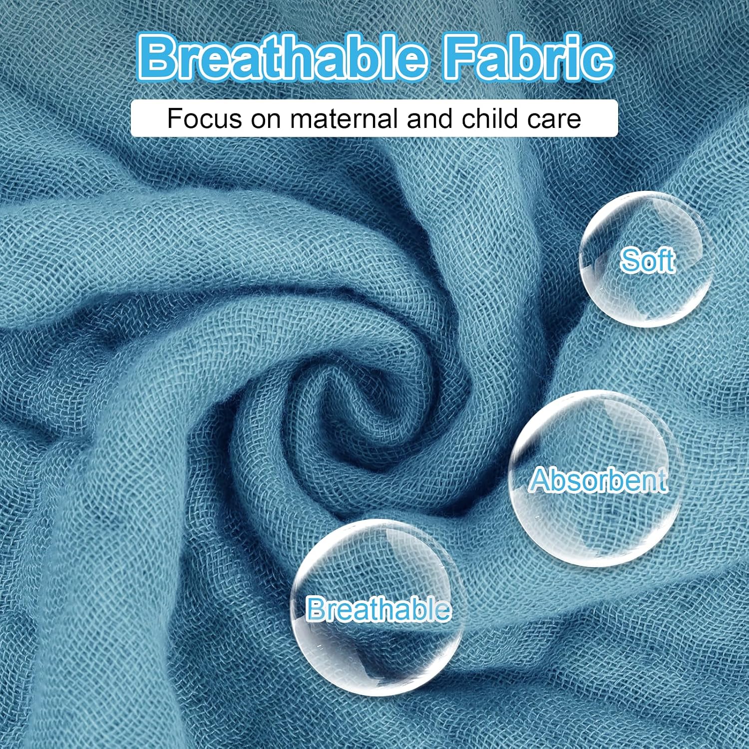 Muslin Burp Cloths Soft and Breathable Burp Cloths Baby boy 6 Pack 10x20 inches It is a Must-Newborn Essentials and Baby Essentials (6, Blue-Green)